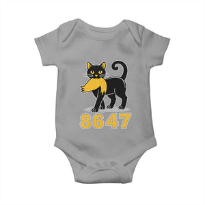 8647 Black Cat Golden Hair Prey Baby Onesie Funny Coded Political Satire TS02 Sport Gray Print Your Wear