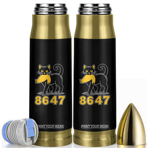 8647 Black Cat Golden Hair Prey Bullet Tumbler Funny Coded Political Satire TS02 Black Print Your Wear