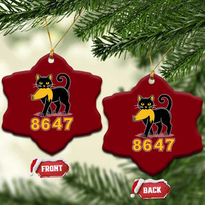 8647 Black Cat Golden Hair Prey Ceramic Ornament Funny Coded Political Satire TS02 Print Your Wear