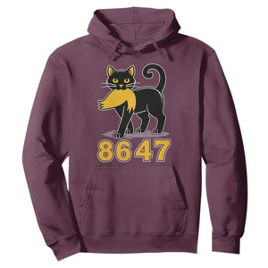 8647 Black Cat Golden Hair Prey Hoodie Funny Coded Political Satire TS02 Maroon Print Your Wear