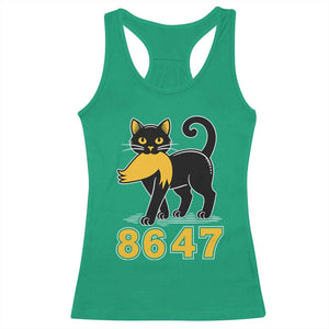 8647 Black Cat Golden Hair Prey Racerback Tank Top Funny Coded Political Satire TS02 Irish Green Print Your Wear