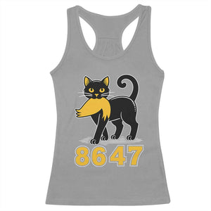 8647 Black Cat Golden Hair Prey Racerback Tank Top Funny Coded Political Satire TS02 Sport Gray Print Your Wear