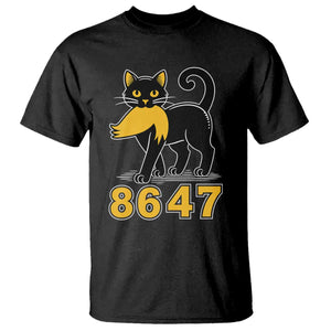 8647 Black Cat Golden Hair Prey T Shirt Funny Coded Political Satire TS02 Black Print Your Wear