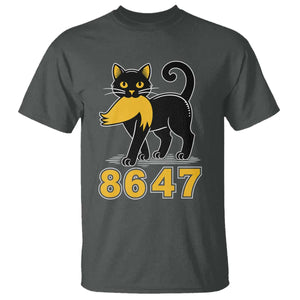 8647 Black Cat Golden Hair Prey T Shirt Funny Coded Political Satire TS02 Dark Heather Print Your Wear