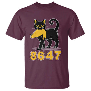 8647 Black Cat Golden Hair Prey T Shirt Funny Coded Political Satire TS02 Maroon Print Your Wear