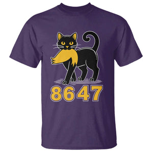 8647 Black Cat Golden Hair Prey T Shirt Funny Coded Political Satire TS02 Purple Print Your Wear