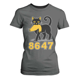 8647 Black Cat Golden Hair Prey T Shirt For Women Funny Coded Political Satire TS02 Dark Heather Print Your Wear