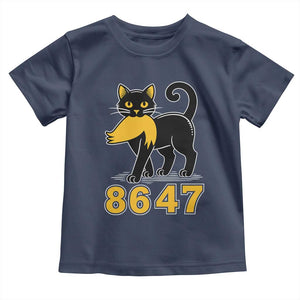 8647 Black Cat Golden Hair Prey Toddler T Shirt Funny Coded Political Satire TS02 Navy Print Your Wear