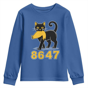 8647 Black Cat Golden Hair Prey Youth Sweatshirt Funny Coded Political Satire TS02 Royal Blue Print Your Wear