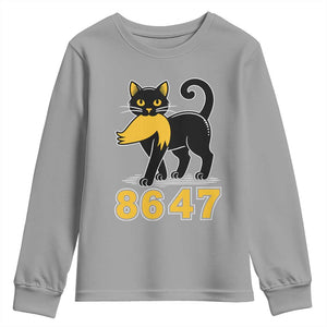 8647 Black Cat Golden Hair Prey Youth Sweatshirt Funny Coded Political Satire TS02 Sport Gray Print Your Wear