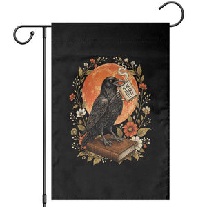 Is He Dead Yet Raven Drinking Coffee Garden Flag Vintage Book Political Dark Humor TS02 Black Print Your Wear