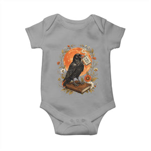 Is He Dead Yet Raven Drinking Coffee Baby Onesie Vintage Book Political Dark Humor TS02 Sport Gray Print Your Wear