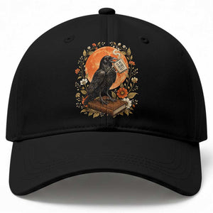 Is He Dead Yet Raven Drinking Coffee Baseball Cap Vintage Book Political Dark Humor TS02 Print Your Wear