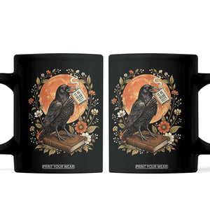 Is He Dead Yet Raven Drinking Coffee Coffee Mug Vintage Book Political Dark Humor TS02 Black Print Your Wear