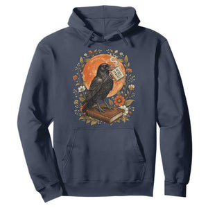 Is He Dead Yet Raven Drinking Coffee Hoodie Vintage Book Political Dark Humor TS02 Navy Print Your Wear