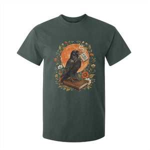 Is He Dead Yet Raven Drinking Coffee T Shirt For Kid Vintage Book Political Dark Humor TS02 Dark Forest Green Print Your Wear