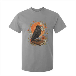 Is He Dead Yet Raven Drinking Coffee T Shirt For Kid Vintage Book Political Dark Humor TS02 Sport Gray Print Your Wear