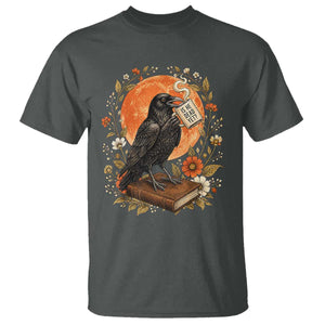 Is He Dead Yet Raven Drinking Coffee T Shirt Vintage Book Political Dark Humor TS02 Dark Heather Print Your Wear
