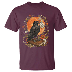 Is He Dead Yet Raven Drinking Coffee T Shirt Vintage Book Political Dark Humor TS02 Maroon Print Your Wear