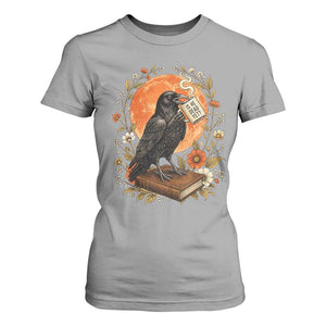 Is He Dead Yet Raven Drinking Coffee T Shirt For Women Vintage Book Political Dark Humor TS02 Sport Gray Print Your Wear