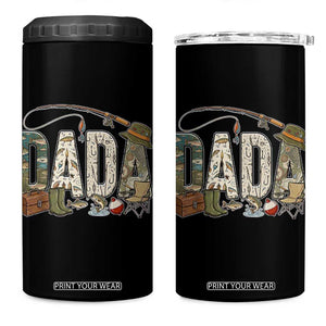 Best Fishing Dada Retro Vintage Outdoorsman 4 in 1 Can Cooler Tumbler Bass Angler Dad Fisherman Fathers Day Gift for Men