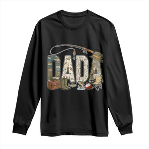 Best Fishing Dada Retro Vintage Outdoorsman Long Sleeve Shirt Bass Angler Dad Fisherman Fathers Day Gift for Men