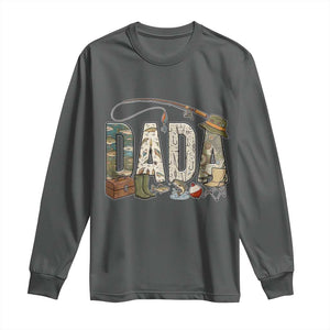 Best Fishing Dada Retro Vintage Outdoorsman Long Sleeve Shirt Bass Angler Dad Fisherman Fathers Day Gift for Men