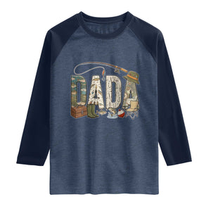 Best Fishing Dada Retro Vintage Outdoorsman Raglan Shirt Bass Angler Dad Fisherman Fathers Day Gift for Men