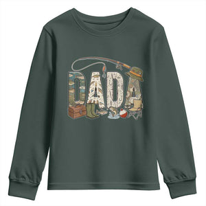 Best Fishing Dada Retro Vintage Outdoorsman Youth Sweatshirt Bass Angler Dad Fisherman Fathers Day Gift for Men