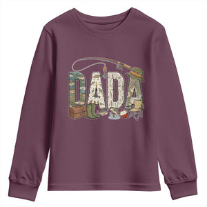 Best Fishing Dada Retro Vintage Outdoorsman Youth Sweatshirt Bass Angler Dad Fisherman Fathers Day Gift for Men