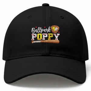 Ballpark Poppy Baseball and Softball Grandpa Baseball Cap Sports Grandfather Game Day Birthday Gifts