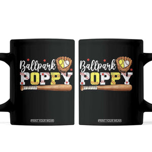 Ballpark Poppy Baseball and Softball Grandpa Coffee Mug Sports Grandfather Game Day Birthday Gifts