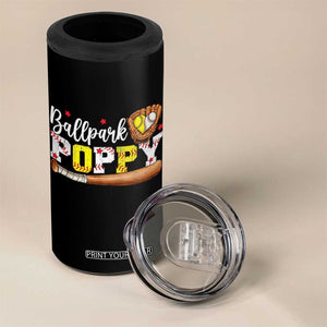 Ballpark Poppy Baseball and Softball Grandpa 4 in 1 Can Cooler Tumbler Sports Grandfather Game Day Birthday Gifts