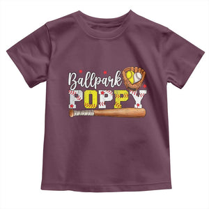 Ballpark Poppy Baseball and Softball Grandpa Toddler T Shirt Sports Grandfather Game Day Birthday Gifts