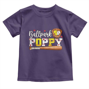 Ballpark Poppy Baseball and Softball Grandpa Toddler T Shirt Sports Grandfather Game Day Birthday Gifts