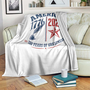 America 250 Years of Greatness Patriotic Throw Blanket Vintage 1776 to 2026 Quill and Star Semiquincentennial TS02 Print Your Wear