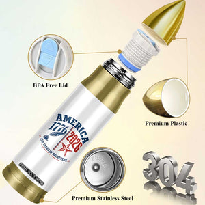 America 250 Years of Greatness Patriotic Bullet Tumbler Vintage 1776 to 2026 Quill and Star Semiquincentennial TS02 Print Your Wear