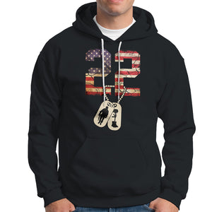 Veteran PTSD Hoodie 22 Every Day American Flag Dog Tags Suicide Awareness TS02 Dark Heather Printyourwear