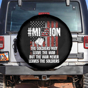 Veteran PTSD Spare Tire Cover Mission Save 22 Every Day American Flag Suicide Awareness TS02 No hole Black Print Your Wear