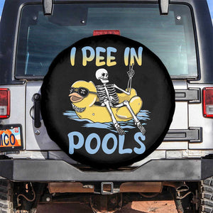 Swimming Skeleton Spare Tire Cover I Pee In Pools Funny Pool Lovers Sarcastic Sayings Summer TS02 No hole Black Print Your Wear