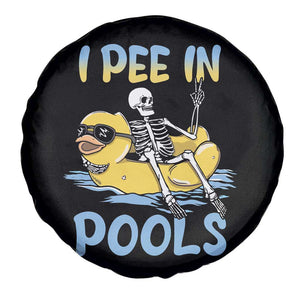 Swimming Skeleton Spare Tire Cover I Pee In Pools Funny Pool Lovers Sarcastic Sayings Summer TS02 Print Your Wear