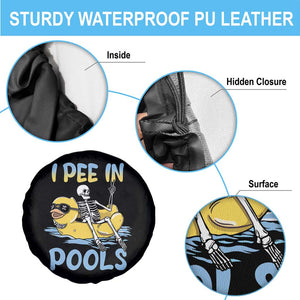 Swimming Skeleton Spare Tire Cover I Pee In Pools Funny Pool Lovers Sarcastic Sayings Summer TS02 Print Your Wear