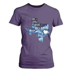 Texas Pride T Shirt For Women The Stars at Night Are Big and Bright TS02 Purple Print Your Wear