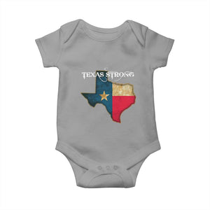 Strong Texas Baby Onesie Retro Lone Star State Pride Distressed Flag TS02 Sport Gray Print Your Wear