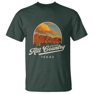 Hill Country Strong T Shirt Texas Support Retro Enchanted Rock TS02 Dark Forest Green Print Your Wear