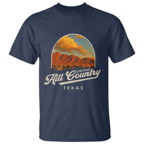Hill Country Strong T Shirt Texas Support Retro Enchanted Rock TS02 Navy Print Your Wear
