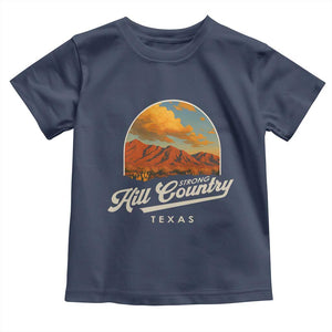Hill Country Strong Toddler T Shirt Texas Support Retro Enchanted Rock TS02 Navy Print Your Wear