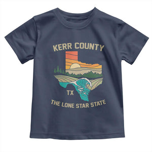 Kerr County Texas Toddler T Shirt Retro Hill Country Nature Scene Outdoors TS02 Navy Print Your Wear