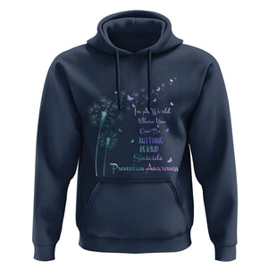 Suicide Prevention Awareness Support Dandelions Be Kind Hoodie TS02 Navy Print Your Wear