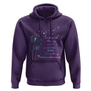 Suicide Prevention Awareness Support Dandelions Be Kind Hoodie TS02 Purple Print Your Wear